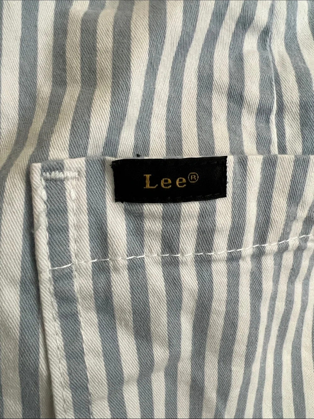 Lee Striped Mini Skirt in Light Blue and White, Women’s Size 12
